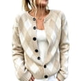 thumbnail image 2 of Stralyhd Womens Cardigan Color Block Casual Open Front Oversized Button Down Knit Sweater Cozy Long Sleeve Fall Winter Outwear Tops L, 2 of 4