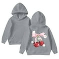 thumbnail image 2 of MUXiin Girl's Cherry Graphic Hoodie Long Sleeve Hooded Sweatshirt Cute Pullovers Tops for 2-3 Years,Grey, 2 of 4