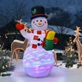 thumbnail image 1 of Costway 5 Pi de Hauteur Snowman Gonflable avec Lumières LED Colorées Intégrées, 1 of 10