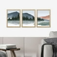 thumbnail image 4 of PixonSign Framed Canvas Print Wall Art Set - Watercolor Mountain Range & Lake Reflection Art - Set of 3 Nature Wilderness Landscape Wall Décor for Living Room, Bedroom - 12"x16"x3 Panels Natural, 4 of 5