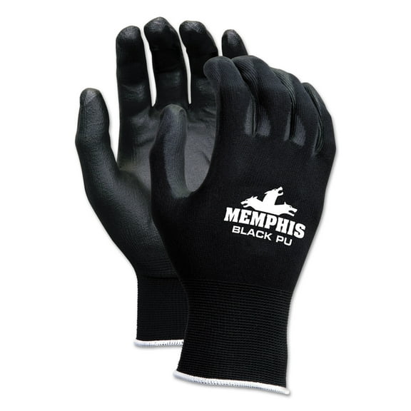 Economy Pu Coated Work Gloves, Black, X-Large, 1 Dozen | Bundle of 5 Dozen