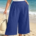 thumbnail image 7 of hotojiny Plus Size Capri Pants for Women Breathable Wide Leg Loose Casual Capris Summer High Waisted Cropped Trousers, 7 of 7