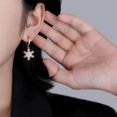 thumbnail image 2 of 925 Sterling Silver Sparkly CZ Snowflake Dangle Earrings for Women Teens Christmas Snowflake Dangle Earrings Drop Winter Party Earrings, 2 of 12