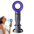 thumbnail image 2 of Portable Bladeless Handheld Fan, Rechargeable 2000mAh Battery Operated Fan with 3 Speed Settings, Personal Mini Desk Fan with Base for Home Office Travel, USB Charging Small Cooling Fan, 2 of 8