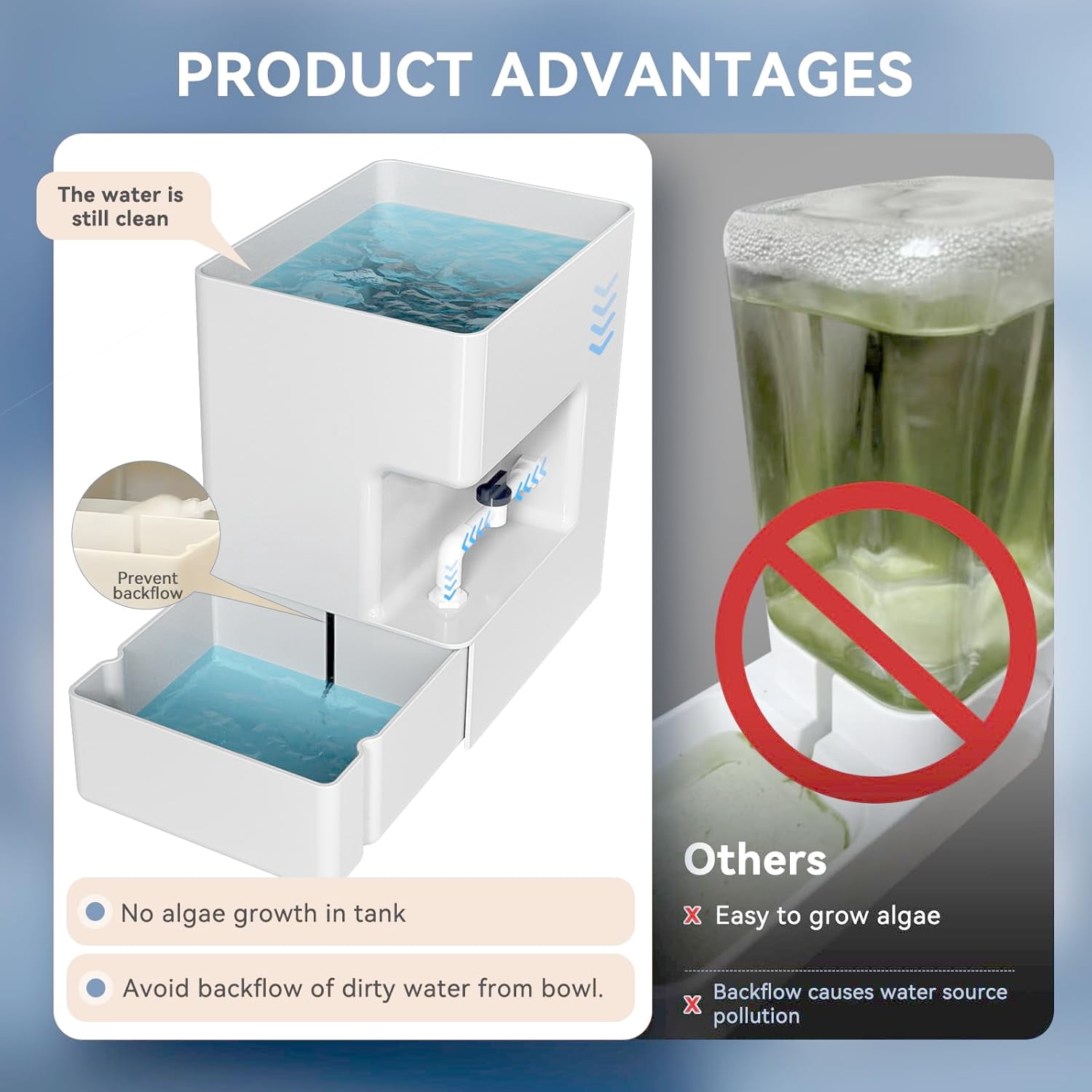 Tapeta Automatic 8L Gravity Water Bowl Dispenser for Dogs and Cats, Large Capacity Floating Ball Feeder