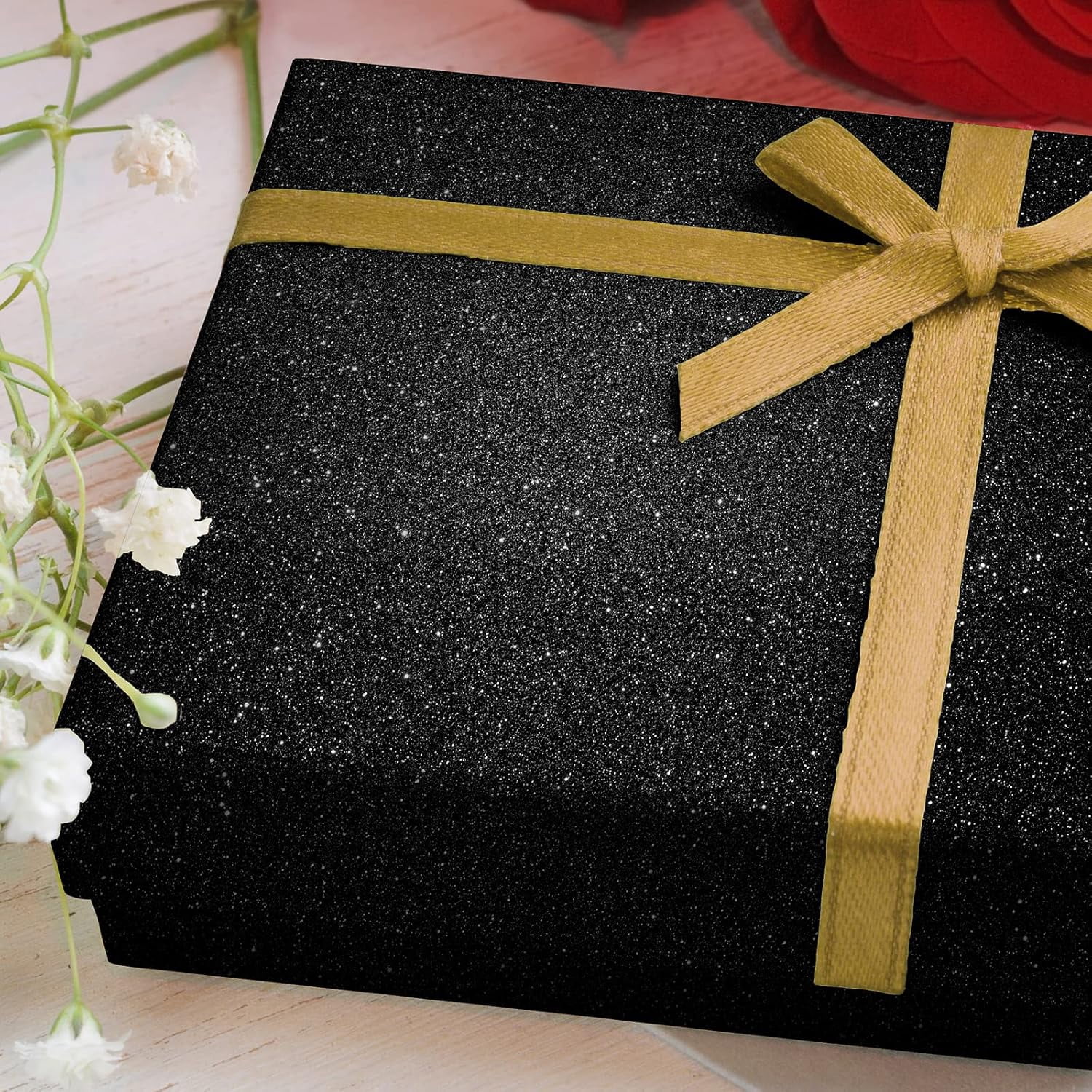 Black Glitter Contact Paper 15.7''x236'' Self Adhesive Black Glitter Wallpaper Roll Removable Glitter Fabric Wall Paper Sparkle Peel and Stick Wallpaper Decorative for Bedroom Accent Walls
