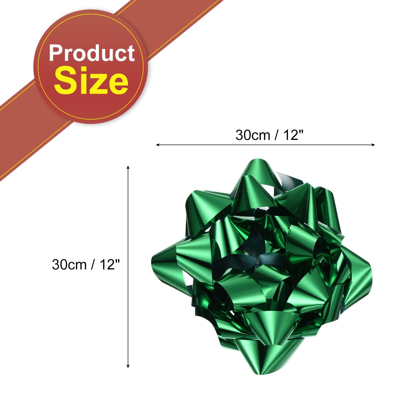 Uxcell 12 Inch Large Gift Bow Metallic Christmas Bows Dark Green for Gift Wrapping
