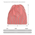 thumbnail image 5 of Womens Red White Vertical Stripe Pattern Slouchy Beanie Cap Headwear Hat Turban, 5 of 7