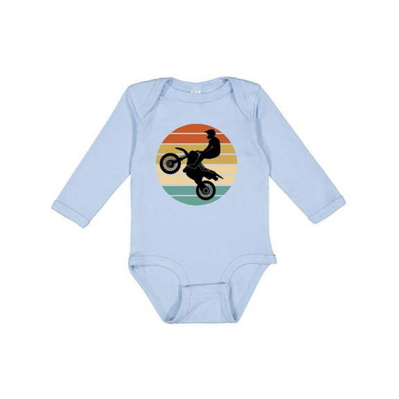 Inktastic Dirt Biking Motocross Retro Boys or Girls Long Sleeve Baby Bodysuit