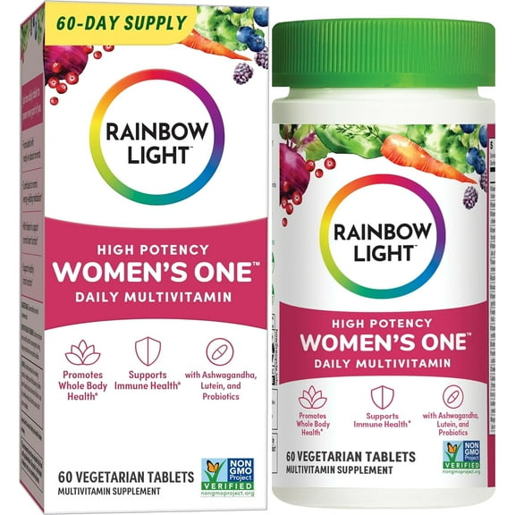 Women's One Daily Multivitamin | 60 Vegetarian Caplets | Non-GMO Project Verified | by Rainbow Light