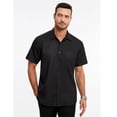 thumbnail image 3 of HISDERN Men's Short Sleeve Dress Shirt Stretch Classic Fit Black Button Down Shirt with Pocket, 3 of 11