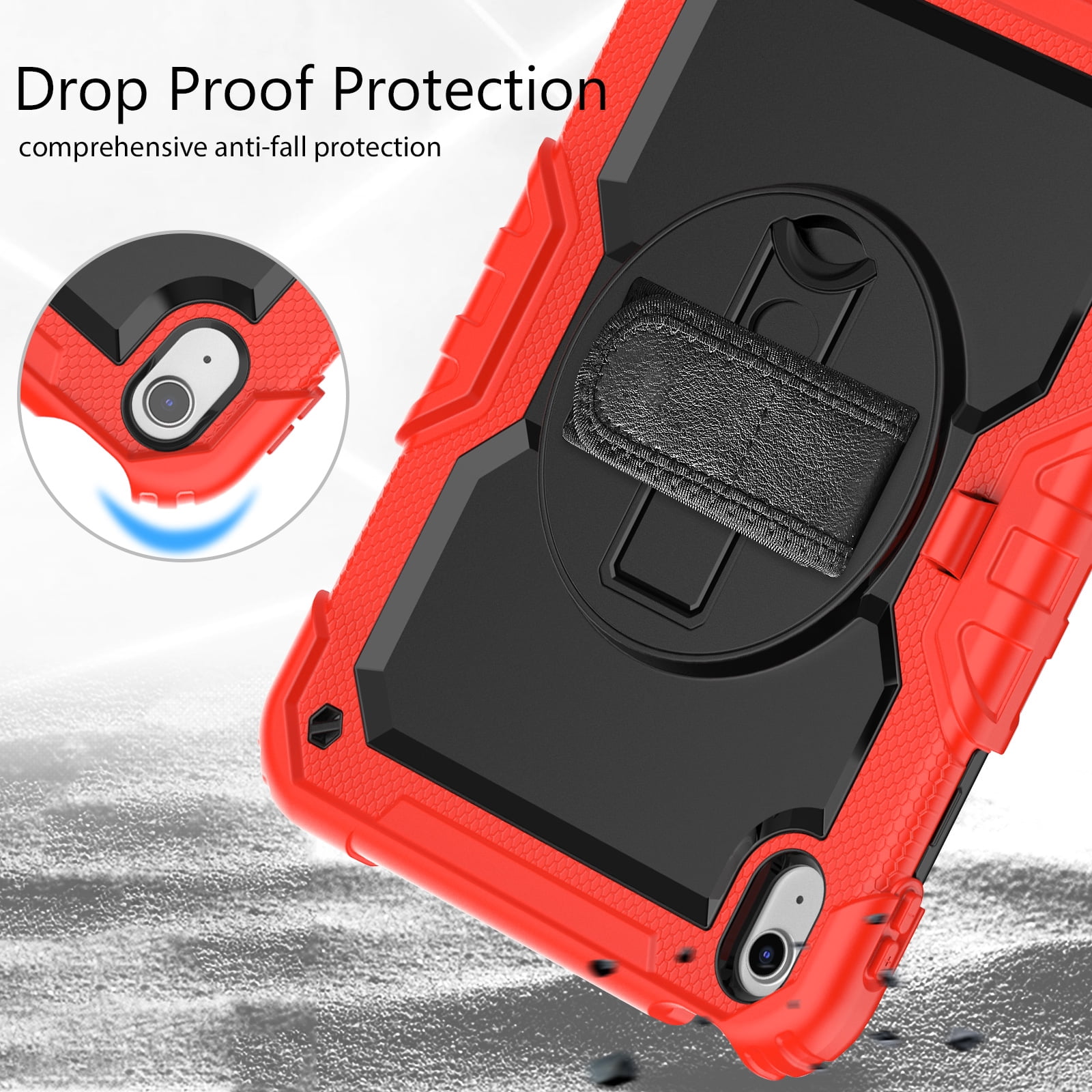 Allytech Shockproof Case for Apple iPad 11th 10th Gen 10.9 " with Build In Screen Protector, Rugged Rotating Stand Shoulder Strap Pencil Holder Bumper Kids Case for Apple iPad 10.9" 2025 2022