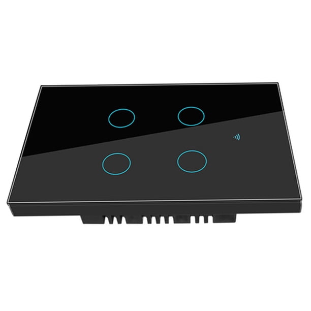 Methold Interruptor táctil inteligente WIFI sin cable neutro 110V220V tuya APP RF433 control remoto control de voz interruptor de luz interruptor Electrónica Negro Toque 4 bandas