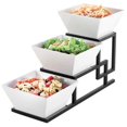 thumbnail image 1 of Cal Mil 3404-13 Union 3 Step Square Bowl Display - Black & White, 1 of 1