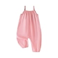 thumbnail image 5 of Favoffer Little Girls Jumpsuit Solid Color Loose Fit Straps Design Casual One Piece Bottoms Cute Romper for Infant Daily Wear 6M-3Y, 5 of 8