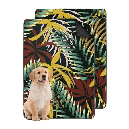 Reusable Dog Pee Pads with Vibrant Island Flora Secure Grip Underside Prevents Sliding on Hard Floors 24 x35