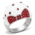 thumbnail image 1 of High Polished No Plating Stainless Steel Ring with Top Grade Crystal, Ruby - Size 8, 1 of 1