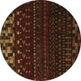 thumbnail image 1 of Ahgly Company Indoor Round Abstract Brown Modern Area Rugs, 5' Round, 1 of 4