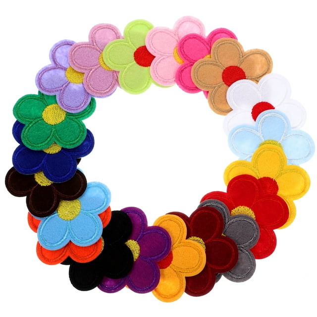 40 parches bordados para apliques, parches decorativos para coser, parches de flores para bordar.
