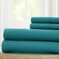thumbnail image 2 of Amrapur Overseas 4-Piece Bright Solid Microfiber Adult Sheet Set, Teal, King, 2 of 4