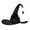 Black1, variant on Halloween Hat Spider Bat Decor Angled Witch Hat Ruched Large Brim Wizard Sorceress Cosplay Haunted House Carnival Party Costume