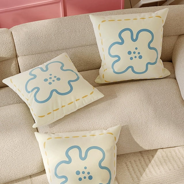 Funda de almohada estampada a doble cara | Funda de cojín decorativa para sofá, cama o silla | Tejido de lino con cremallera invisible