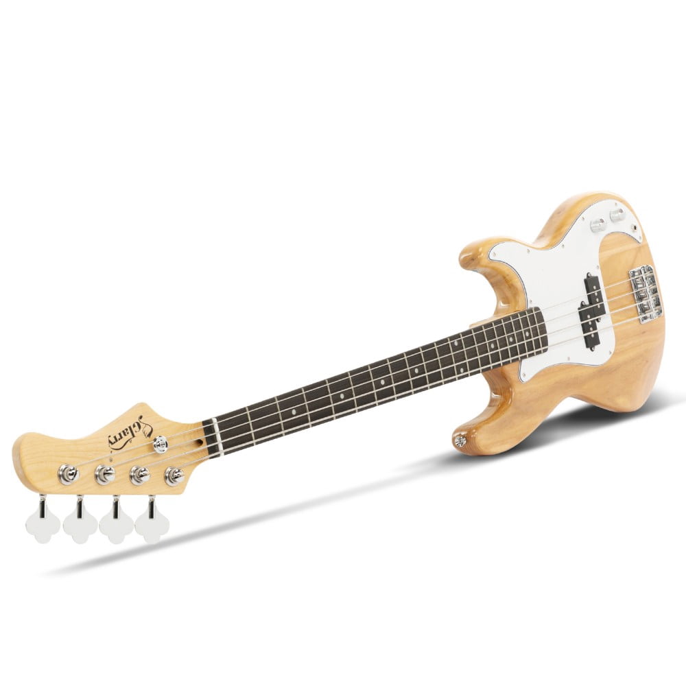 Electric Bass Guitar - 4 String Bass Guitar with 20 Watt Amplifier, Split Single-Coil Pickup, Maple Neck, Rosewood Fingerboard, Basswood Body (Burlywood)