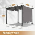 thumbnail image 5 of Zimtown Outdoor Retractable Pergola 10' X 10' with Sun Shade Canopy Patio Metal Shelter  6 Beams, 5 of 6