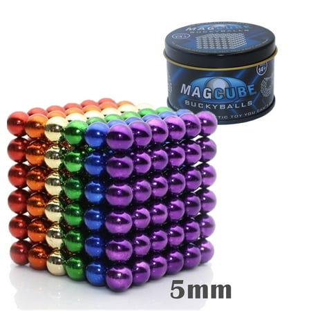 Jungle Magnetic Blocks Multi-color Color Set of 216 pcs (5 mm) Magnetic Balls Beads, Round Buildable Rollable Magnets, Stress Relief Desk Office Toys, Multi-Use Craft & Refrigerator Magnets, Educational Building Blocks ()