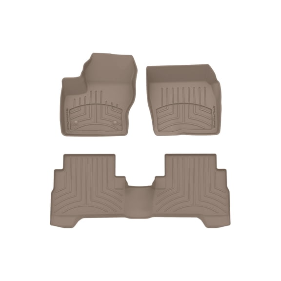 WeatherTech FloorLiner HP Custom Fit Floor Mats compatible with Ford Escape, C-Max - 1st & 2nd Row, Tan