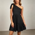 thumbnail image 5 of YuXingFu Wedding Guest Dresses for Women Short Mini Sleeveless Plus Size Womens Dress Crew Neck Solid Color Slim Fit Casual Summer Black S, 5 of 9