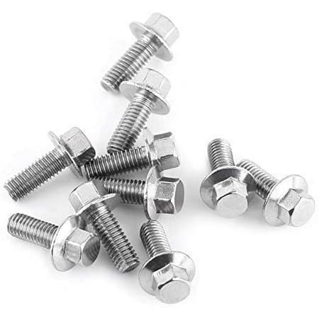 

10Pcs M6 Stainless Steel Ss304 Screw Kit Hex Flange Screw Fixing Washer Head Bolts(M6*16)