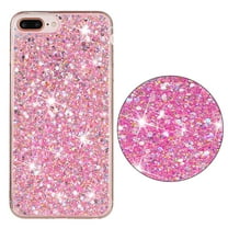 For iPhone 8Plus/7 Plus Case,Cute Glitter Bling Twinkle Stardust with Drop Protection Shockproof Soft TPU Slim Flexible Phone Case Girls/Women Protective case for iPhone 8 Plus/7Plus,Anti Scratch,Pink
