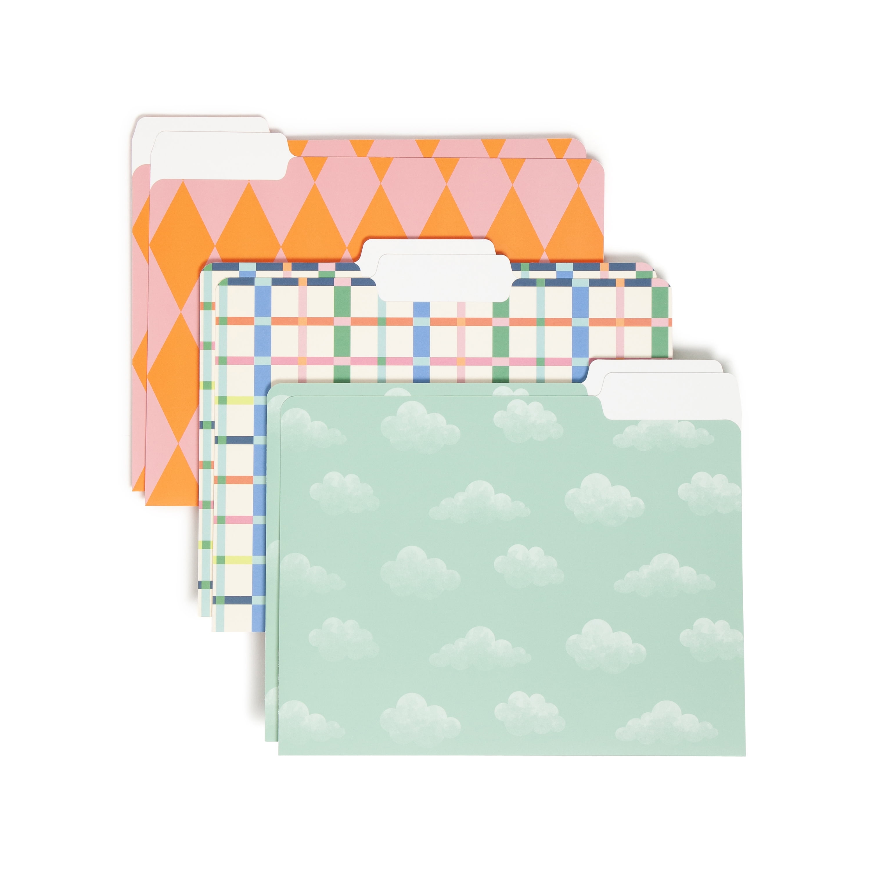 U Brands Decorative File Folders, Set of 6, Hyper Prep, 1/3-Cut Tabs, Letter Size, Assorted Colors