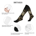thumbnail image 5 of Lsque Vintage Gold Leaf Skull Pattern Sport Compression Socks for Men & Women 15-20 mmHg Knee High Nurse Pregnant Running Medical and Travel Athletic, 5 of 6