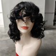 thumbnail image 4 of Pelucas cortas y rizadas para mujeres negras, suave, negra, grande, rizada, con flequillo, rizos afro rizados, resistente al calor, peluca sintética de aspecto natural para mujeres afroamericanas (grande rizada) JM, 4 of 5