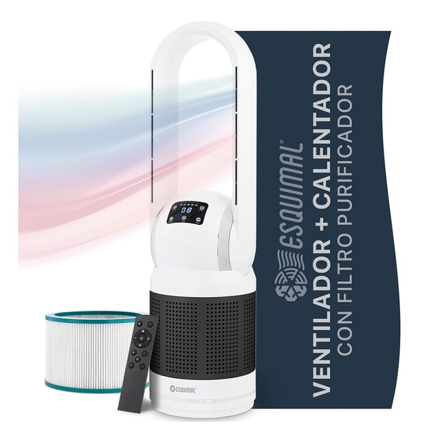Ventilador Calentador Purificador 3 En 1 82cm Esquimal Color Grafito