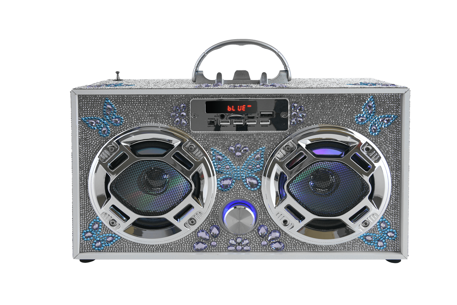 Trend Tech Brands Rainbow Bling Retro Bluetooth Boombox with LED