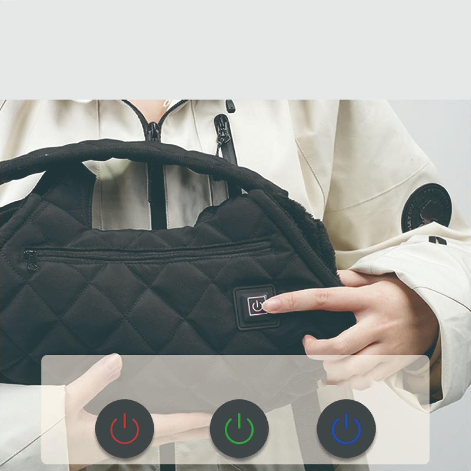 Rechargeable Hand Warmers&Heated Hand Muff for Outdoor Winter Activities,Electric Heated Hand Warmer Pouch with USB Connector,Fast Heating Thermal Insulation for Camping, Hiking