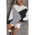 thumbnail image 4 of Women Sweaters-Oversized Chunky Knit Color Block Drop Shoulder Batwing Sleeve Pullover Sweater Tops, 4 of 6