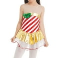 thumbnail image 5 of iEFiEL Girls Christmas Cosplay Costume Sequins Stripes Xmas Dress Leotard,Sizes 4-16, 5 of 7
