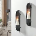 thumbnail image 5 of Danya B. Wall Mount Hugging Metal Candle Sconces with Glass Inserts - (Set of 2) - Black, 5 of 6