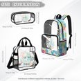 thumbnail image 4 of Kuiaobaty Octopuses Print Clear Backpack and Lunch Bag Set for Boys Girls Hibiscus Printed Clear Backpack and Pencil Case with Zipper Monstera Print Bookbag with Lunch Box for School, 4 of 5