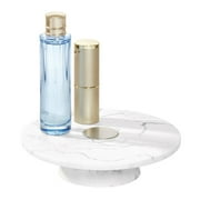 iDesign Dakota Vanity Pedestal Tray, White Marble/Satin