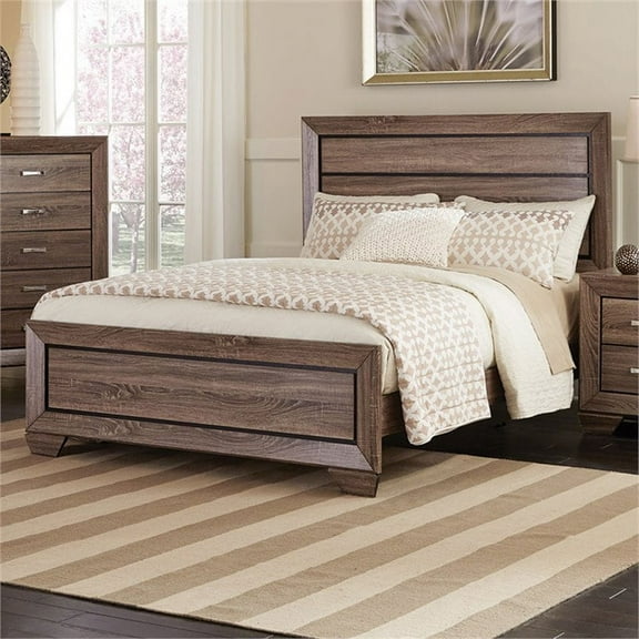 Bowery Hill Queen Panel Bed in Washed Taupe
