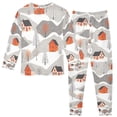 thumbnail image 2 of FORMRS Long Sleeve Top and Pants Pajama Set for Niños 2-Piece Sleepwear, Sizes 18M-8Y, Snow Cartoon Houses, 2 of 6