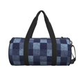 thumbnail image 2 of KLL Blue Gingham Buffalo Check Duffle Bag For Men Women Sport Gym Fitness Tote Travel Training Workout Basketball Football Weekender, 2 of 8