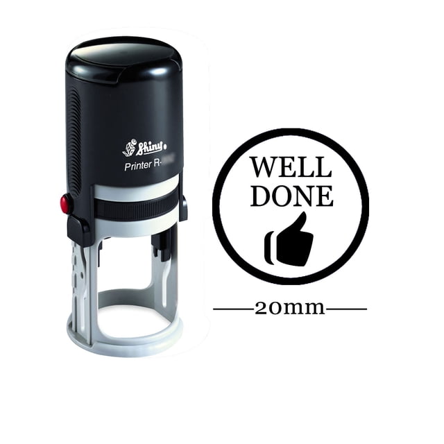 WELL DONE Round Self Inking Rubber Stamp Custom Shiny Personalized Teachers Stamps