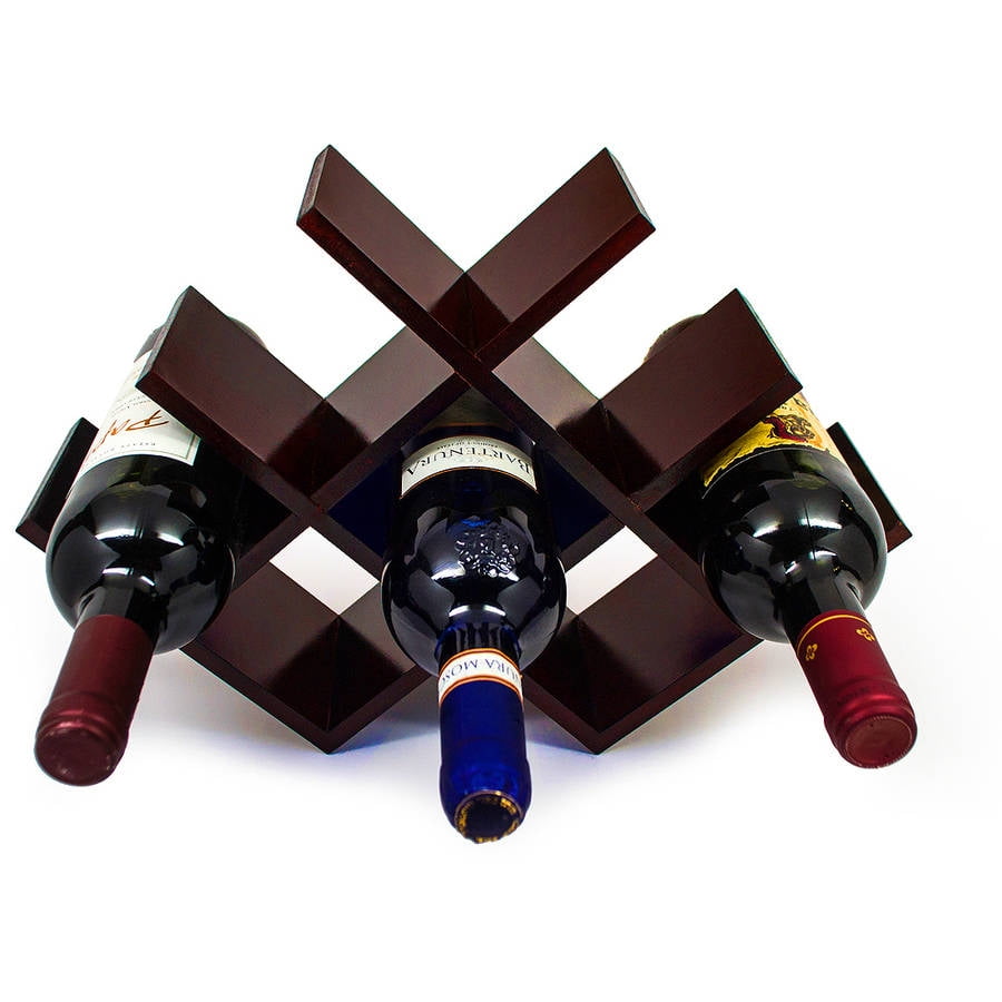Foldable Wooden Wine Cellar Racks Countertop Wine Holder Rack Storage S4B3 