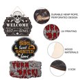 thumbnail image 3 of Halloween Outdoor Decorations - Wooden Warning Signs;Bloody Hanging Signs for Scary Atmosphere;Spooky Wall Signs for Party Themes;Zombie & Vampire Party Supplies - Halloween Props, 3 of 5